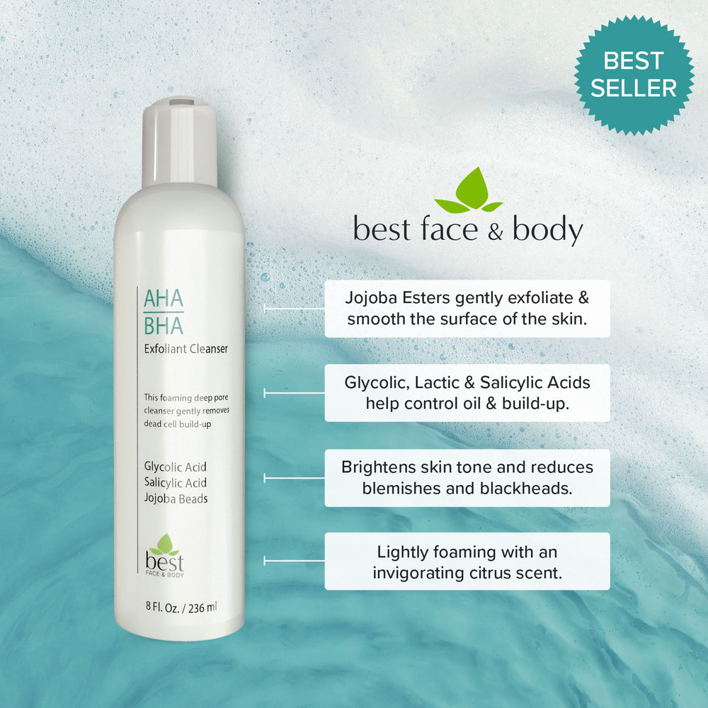 AHA BHA Exfoliant Cleanser list of benefits