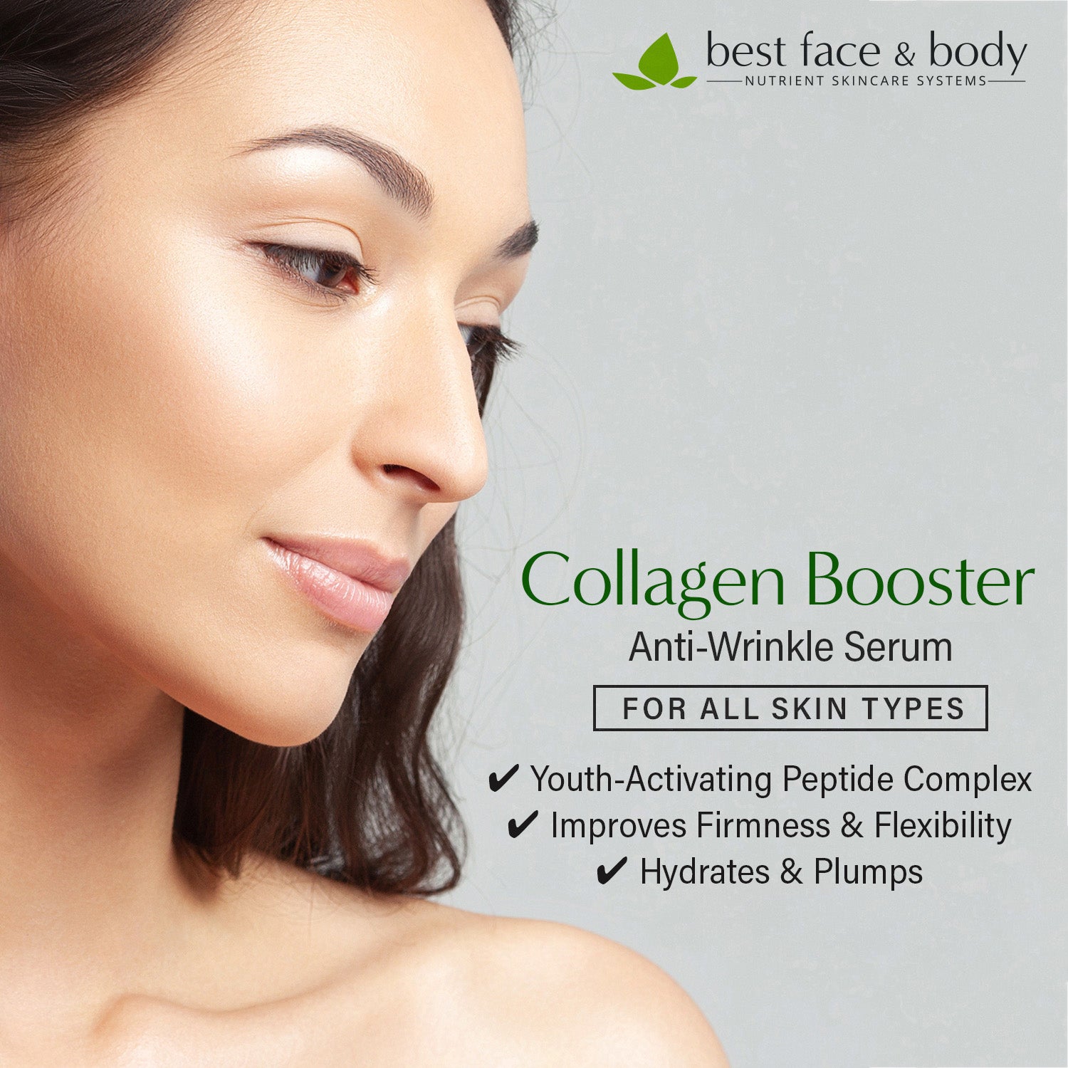 Collagen Booster Anti-Wrinkle Serum for all skin types. 